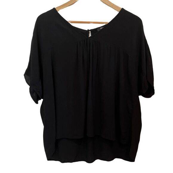 Madewell Studio Silk Ruffle-Hem Black size S - Picture 6 of 10